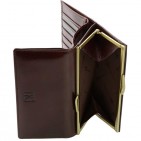 Petit compagnon femme / Portefeuille marron en cuir de vachette TK032