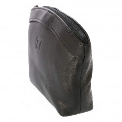 Petite trousse de toilette de voyage Cuir noir TK128 16X12 cm.