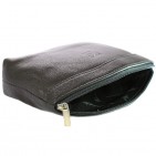 Petite trousse de toilette de voyage Cuir noir TK128 16X12 cm.