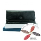 Grand portefeuille avec porte chéquier 100% cuir véritable Porte-clés OFFERT