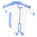 Lot de 3 - Pyjama - Grenouillère - Mixte bébé 100% Coton - 3 coloris Bleu
