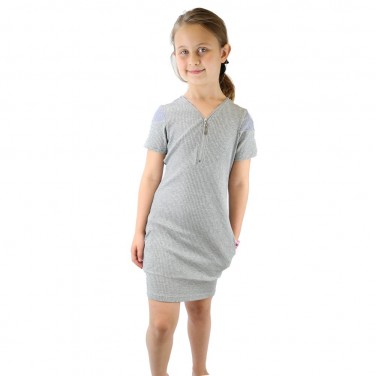 Robe pour fille GRIS "PAPILLON" 2388