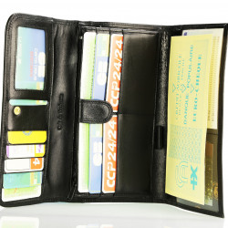 GRAND CLASSIQUE Portefeuille en cuir NOIR N1328 - Grand Portefeuille Homme PACK cadeau Noël. une fête. un anniversaire