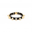 Bracelet tendance noir, Pique plaqué Or - Bracelet femme "Prickly" 18 cm