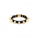 Bracelet tendance noir, Pique plaqué Or - Bracelet femme "Prickly punk & rock" 18 cm