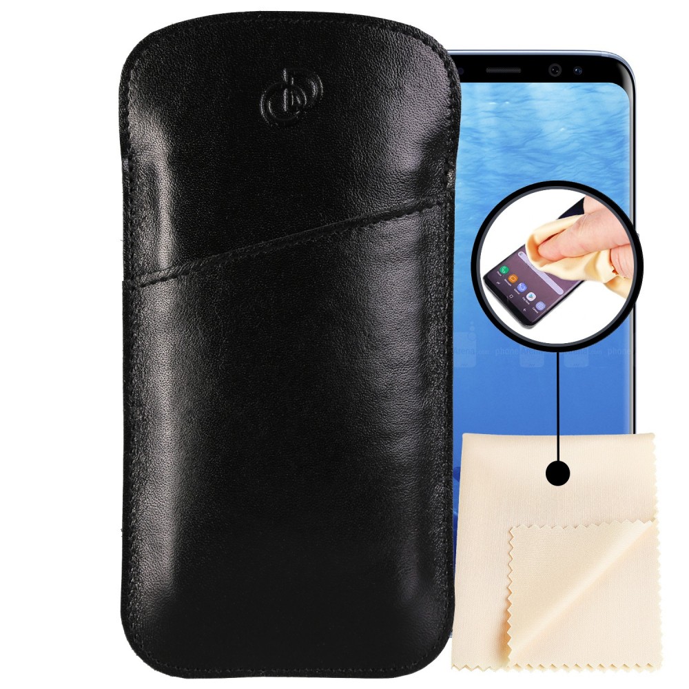 Etuis iPhone 7, étui pochette 100% Cuir + lingette Microfibre