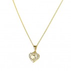 Collier Pendentif Coeur plaqué Or Cristaux - Bijoux fantaisie -449