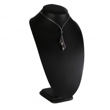 Collier argent 925 Perles olives Cristaux - Bijoux argent - 490