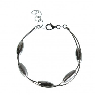 Bracelet tendance Chaines Perls olive - Bijoux argent N643