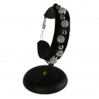 Bracelet fantaisie Fil noir Argent 925 Perles paillette argentée N639