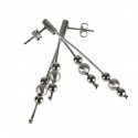 Boucles d'oreilles pendantes en argent massif 925 Perles N645