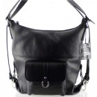 2 EN 1 Sac à main Sac à dos en cuir de vachette N1263 Marron/Taupe Achat/cadeau utile