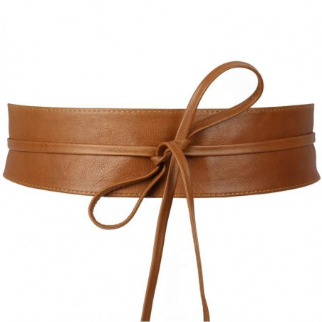 Ceinture pour femme. large à nouer en cuir de vachette - Accessoire Tendance 