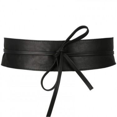 Ceinture pour femme. large à nouer en cuir de vachette - Accessoire Tendance
