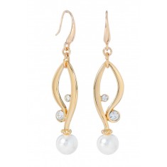 Jolie boucles d'oreilles goutte d'eau perles plaqué or - Bijoux mode