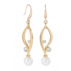 Jolie boucles d'oreilles goutte d'eau perles plaqué or - Bijoux mode