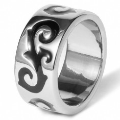 Bague anneau plaque or 24 carats Tendance motif chinois rouge - Bijoux mode 626 T 59 mm (18.8)