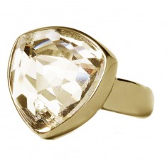 Bague plaque Or 24 carats - Cristal Swarovski - Bijoux Tendance 627 T 59 mm (18.8)