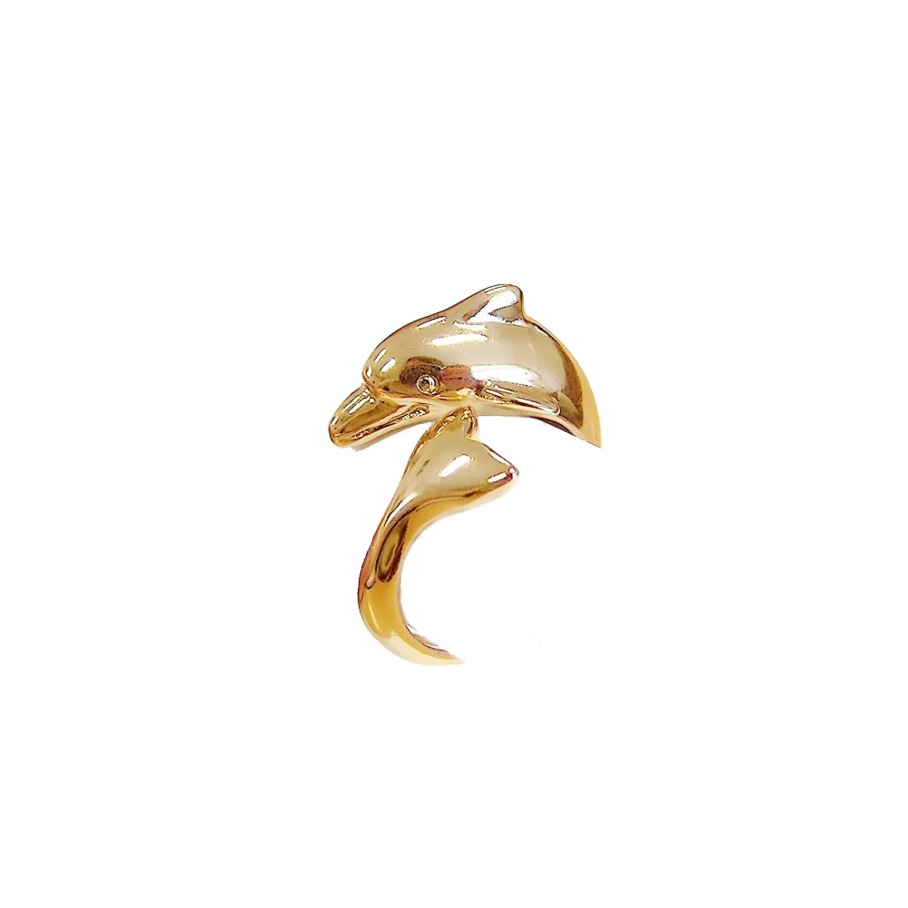 Bague Dolphin plaque Or jaune 24 carats. taille ajustable - Olivia Bijoux 50-60 MM AJUSTABLE