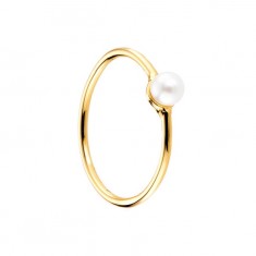 Bague plaque Or jaune Perle blanc Bijou N994 57 mm (17)