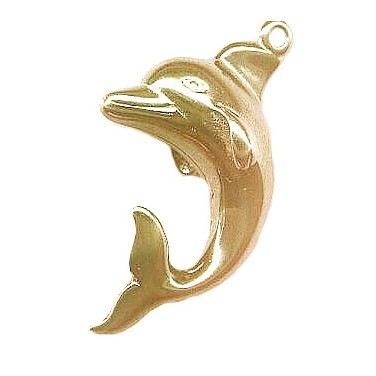 Bijoux Pendentif dolphin plaque or jaune 24 carats n°603