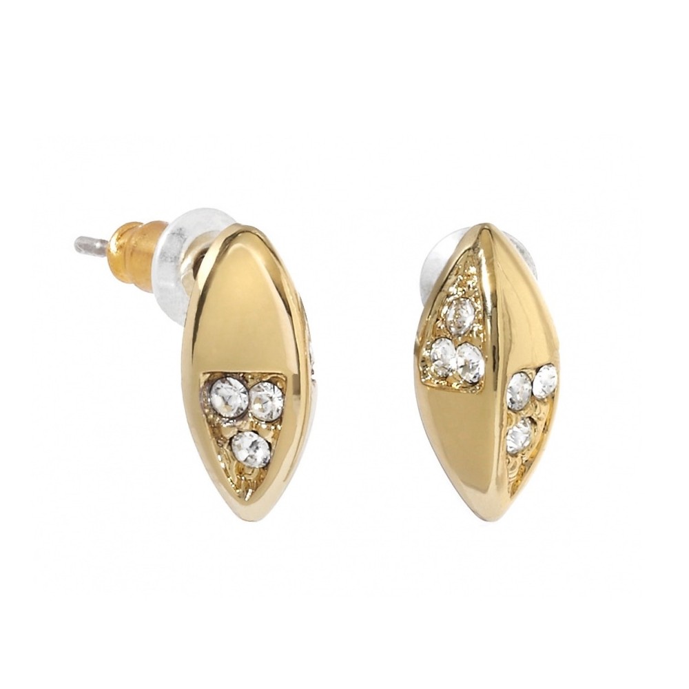 Boucles d'oreilles coccinelle plaqué or jaune cristaux Swarovski 601