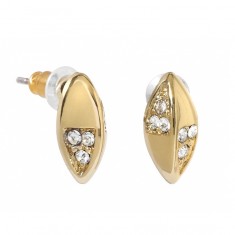 Boucles d'oreilles coccinelle plaqué or jaune cristaux Swarovski 601