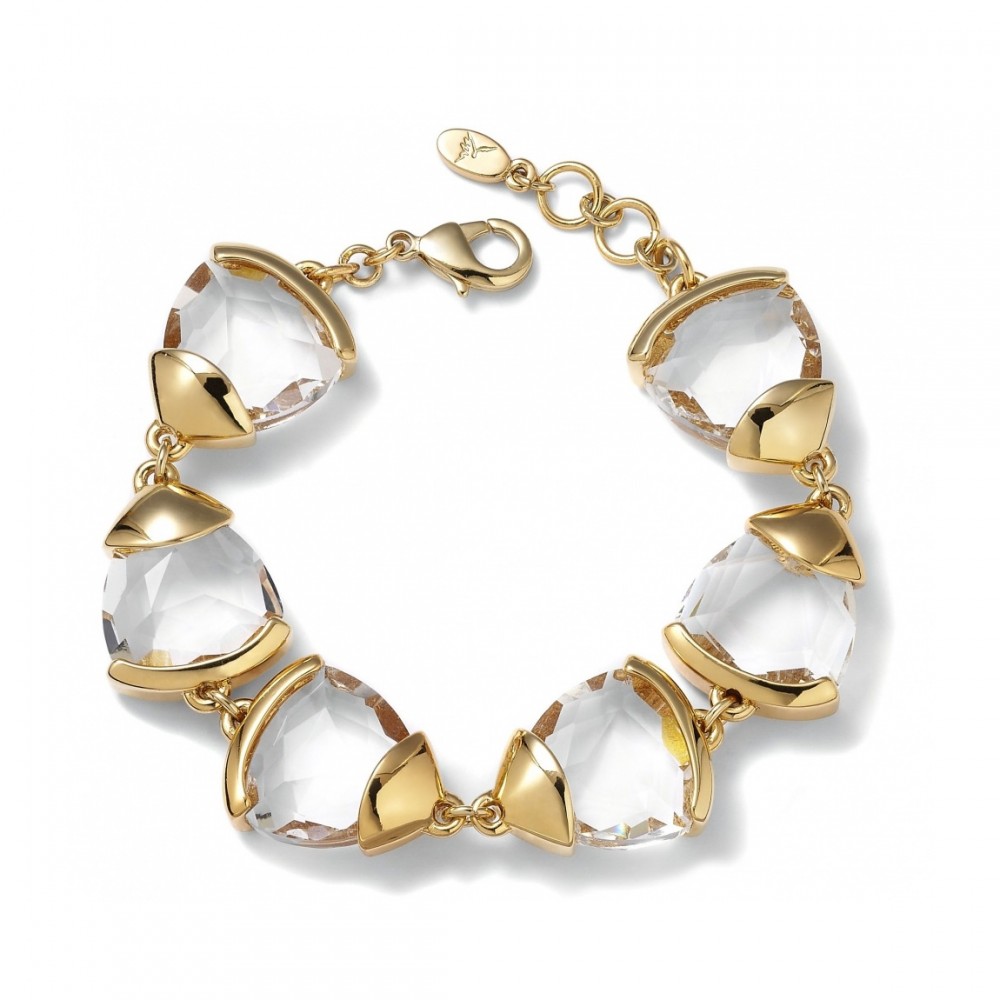 Bracelet design Cristaux Plaqué Or jaune 24 carats N579