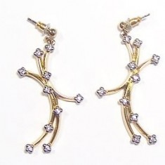 Jolie boucles d'oreilles design fantaisie plaqué or - Bijoux Swarovski Elements 598