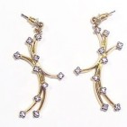 Jolie boucles d'oreilles design fantaisie plaqué or - Bijoux Swarovski Elements 598