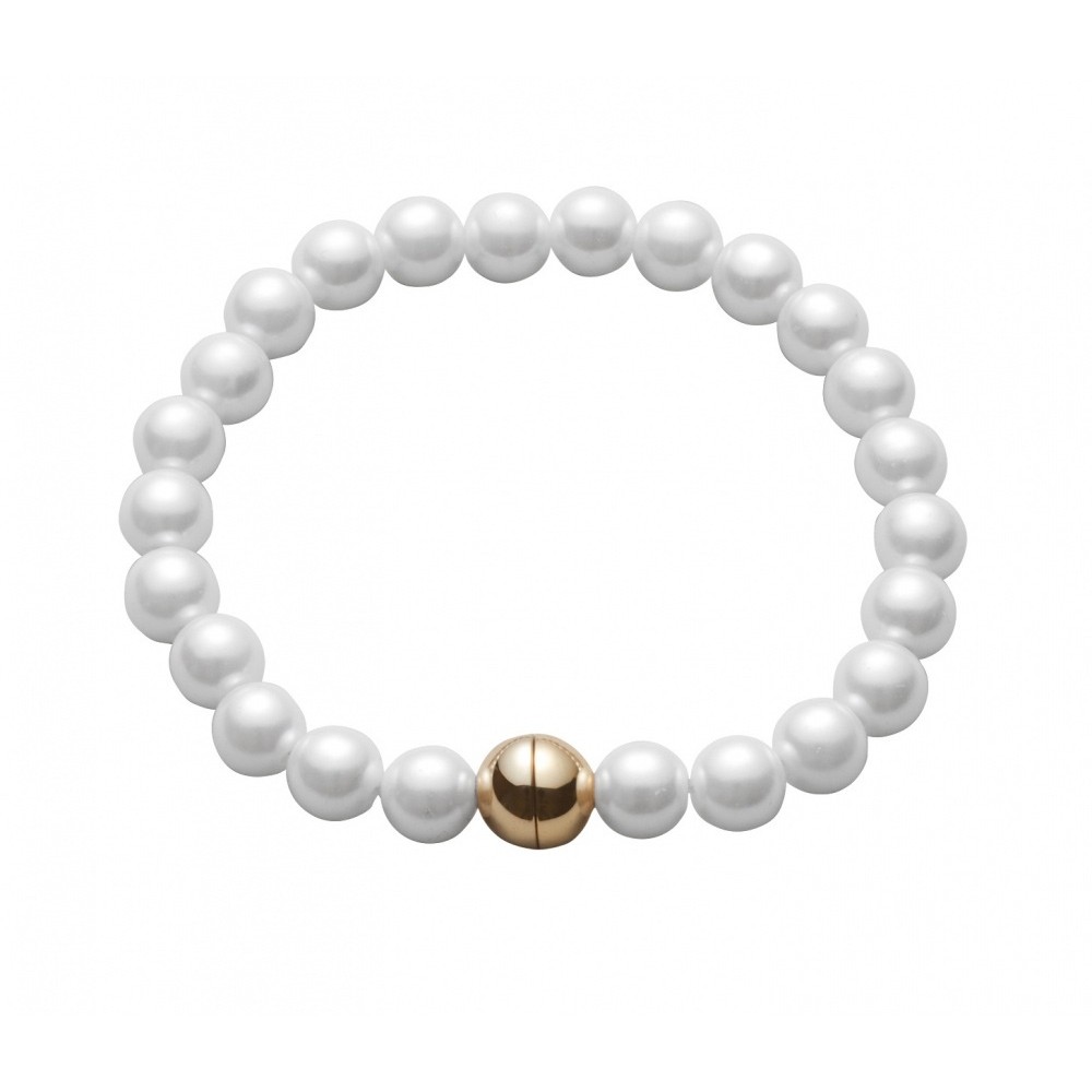 Bracelet perles d'imitation blanc nacré Classique N608