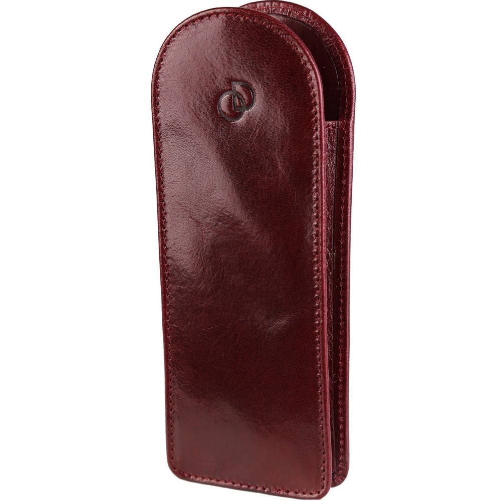 Étui à Lunettes En Cuir Véritable - Fin, Léger, Avec Crochet Porte-clés - Protection Anti-rayures 17.5x7.5 Cm