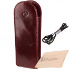Etui "KLASIK" 100% CUIR, étui à lunettes de vue, étui en cuir véritable 18 x 7 cm
