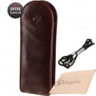 Etui "KLASIK" 100% CUIR, étui à lunettes de vue, étui en cuir véritable 18 x 7 cm
