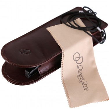 Etui "KLASIK" 100% CUIR, étui à lunettes de vue, étui en cuir véritable 18 x 7 cm