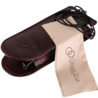 Etui "KLASIK" 100% CUIR, étui à lunettes de vue, étui en cuir véritable 18 x 7 cm