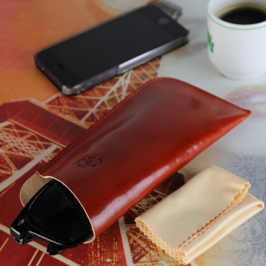 PACK Etui Lunette "CLASSIC" 100% CUIR, étui à lunettes de vue, étui cuir véritable 17 x 8,5 cm - Cordon et Chiffon