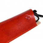 Etui "CLASIK n°1" 100% CUIR, étui à lunettes de vue, étui pochette en cuir véritable 17 x 6.5 cm + Lingette + Cordelette