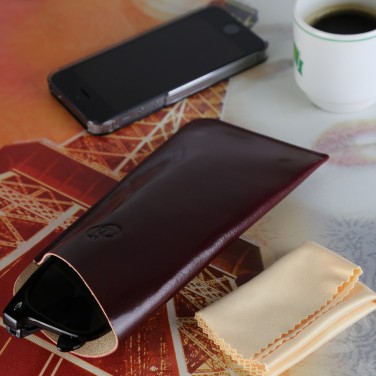 PACK Etui Lunette "CLASSIC" 100% CUIR, étui à lunettes de vue, étui cuir véritable 17 x 8,5 cm - Cordon et Chiffon