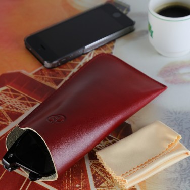 PACK Etui Lunette "CLASSIC" 100% CUIR, étui à lunettes de vue, étui cuir véritable 17 x 8,5 cm - Cordon et Chiffon