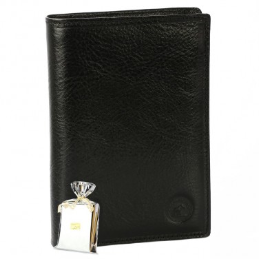 Leather Wallet - Portefeuille cuir noir - Homme / Femme - PACK Emballage Cadeau Noël, une Fête, un Anniversaire