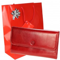 Portefeuille Cuir + Porte-clés + Emballage / PACK S5661 cadeau femme Noel