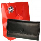 GRAND CLASSIQUE Portefeuille en cuir NOIR N1328 - Grand Portefeuille Homme PACK cadeau Noël. une fête. un anniversaire