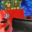 GRAND CLASSIQUE Portefeuille en cuir NOIR N1328 - Grand Portefeuille Homme PACK cadeau Noël. une fête. un anniversaire