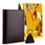 PACK Cadeau Portefeuille homme cuir marron + porte-clés + emballage TK, Noël Anniversaire 