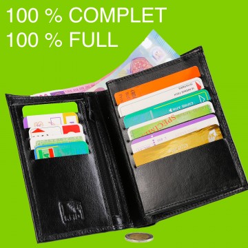 PACK Cadeau Portefeuille homme cuir marron + porte-clés + emballage TK, Noël Anniversaire 