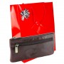 Pack Noel / 2 EN 1 Porte-monnaie/porte-clés 100% cuir TK074 MARRON Achat/cadeau utile