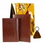 Portefeuille DUO + Porte-clés + Emballage - 100% Cuir - Pack CADEAU Homme - Noel Anniversaire