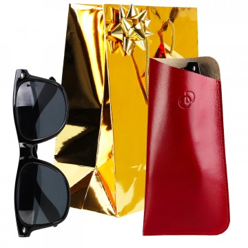 PACK Etui Lunette "CLASSIC" 100% CUIR, étui à lunettes de vue, étui cuir véritable 17 x 8,5 cm - Cordon et Chiffon