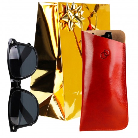 PACK Etui Lunette "CLASSIC" 100% CUIR, étui à lunettes de vue, étui cuir véritable 17 x 8,5 cm - Cordon et Chiffon